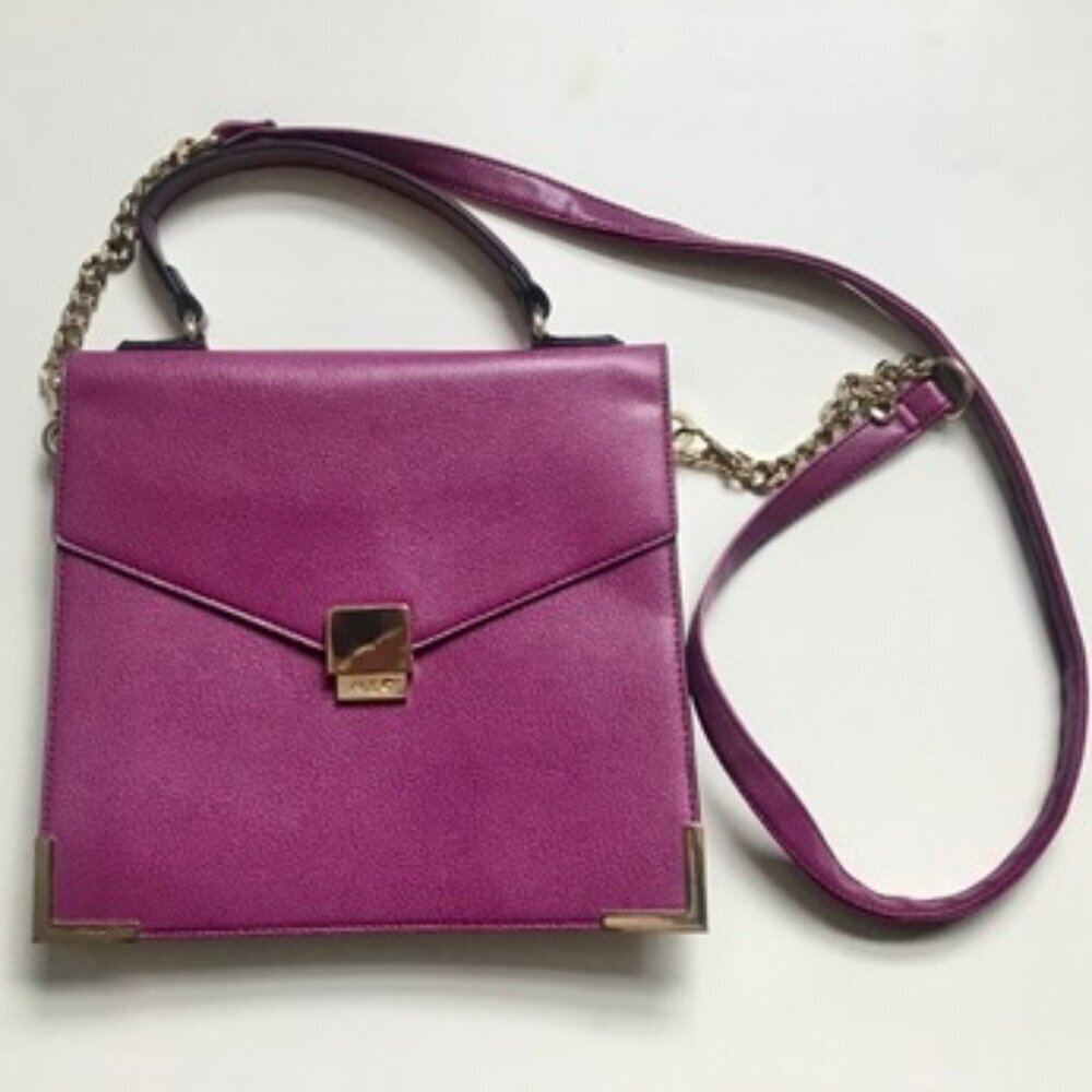 ALDO Magenta Structured Lady Bag | Pop of Color Statement Satchel